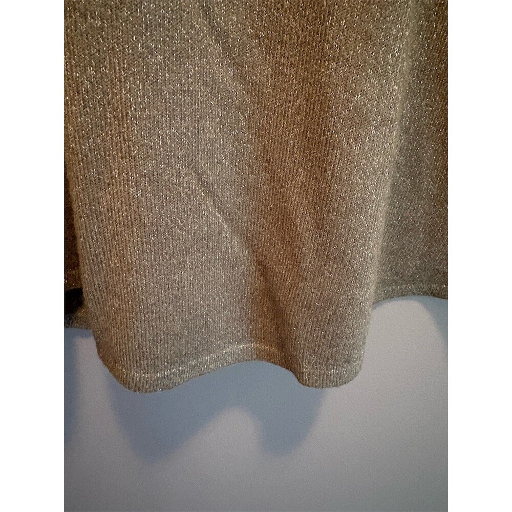 Apt. 9 Sweater Womens L Silver Metallic Shimmer Pullover Scoop Neck - Picture 4 of 9